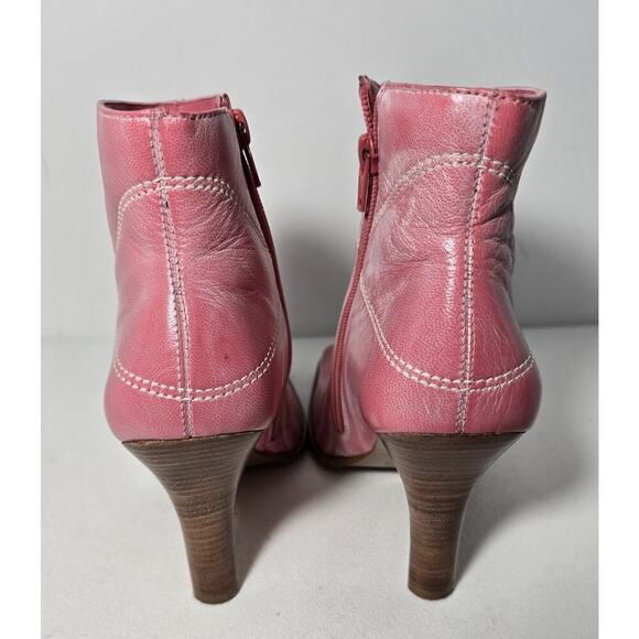 Diba USA Leather pink/white accents Remy Heeled Ankle Boots Western Style Sz 8 - Picture 7 of 10